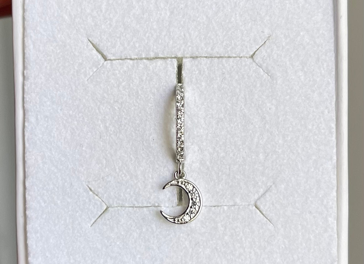 HOOPS ZIRCONI LUNA ARGENTO