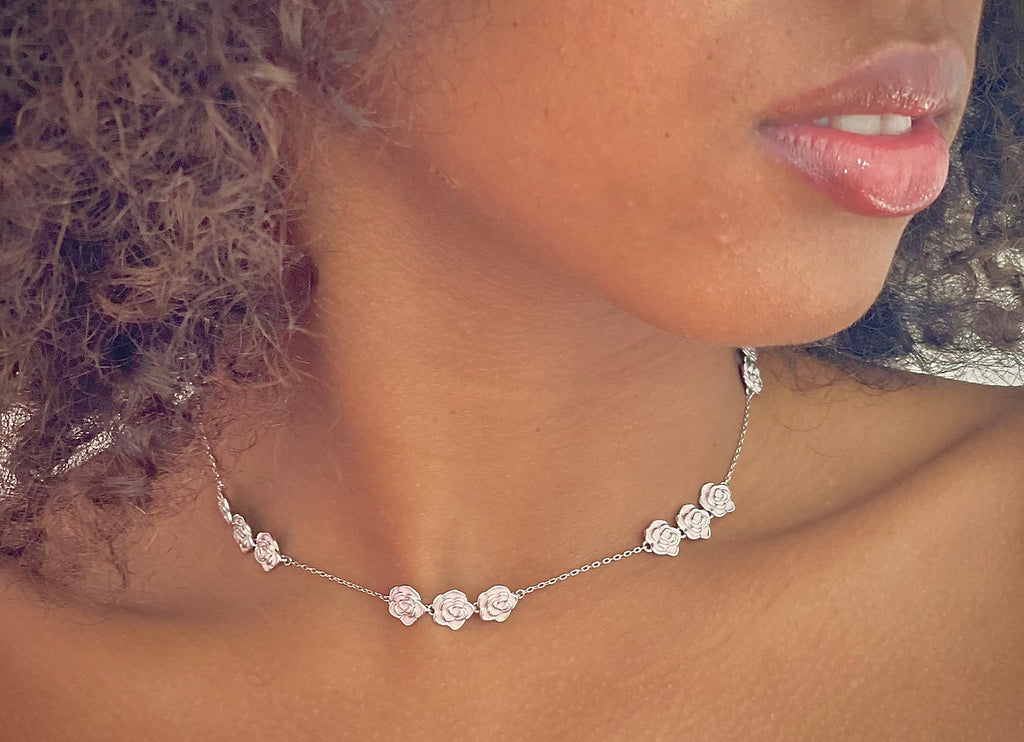 CHOKER BOCCIOLI ARGENTO SMALTATO