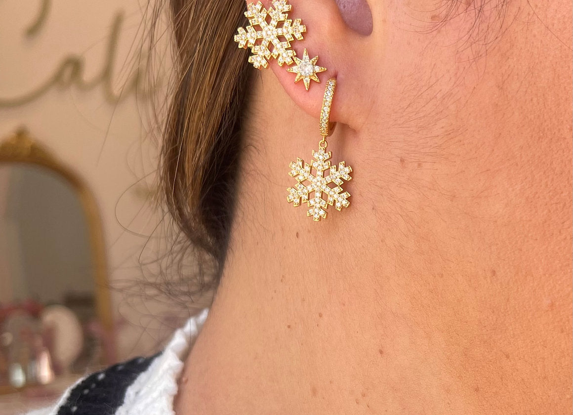 HOOPS SNOWFLAKES PLACCATO ORO