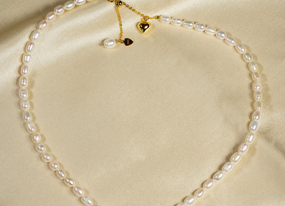 COLLANA PATRIZIA PERLE E CUORE ORO