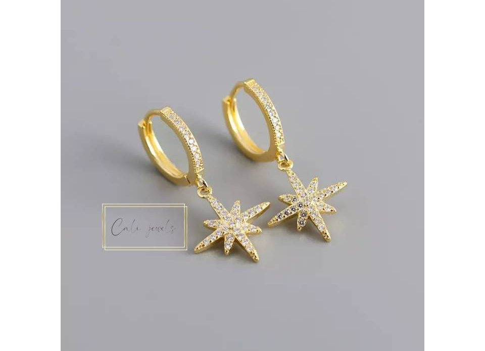 HOOPS ZIRCONI STELLA POLARE BIG ORO