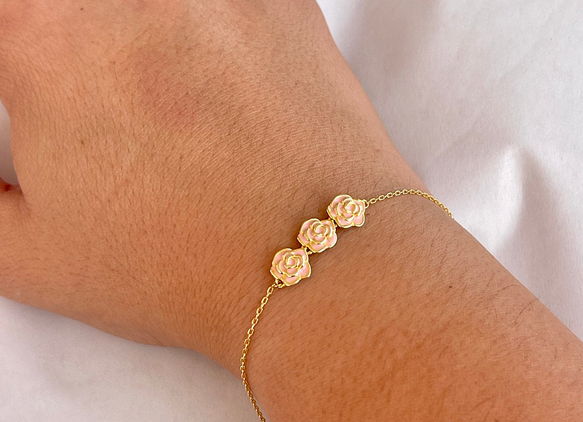 BRACCIALE BOCCIOLI PLACCATO ORO SMALTATO