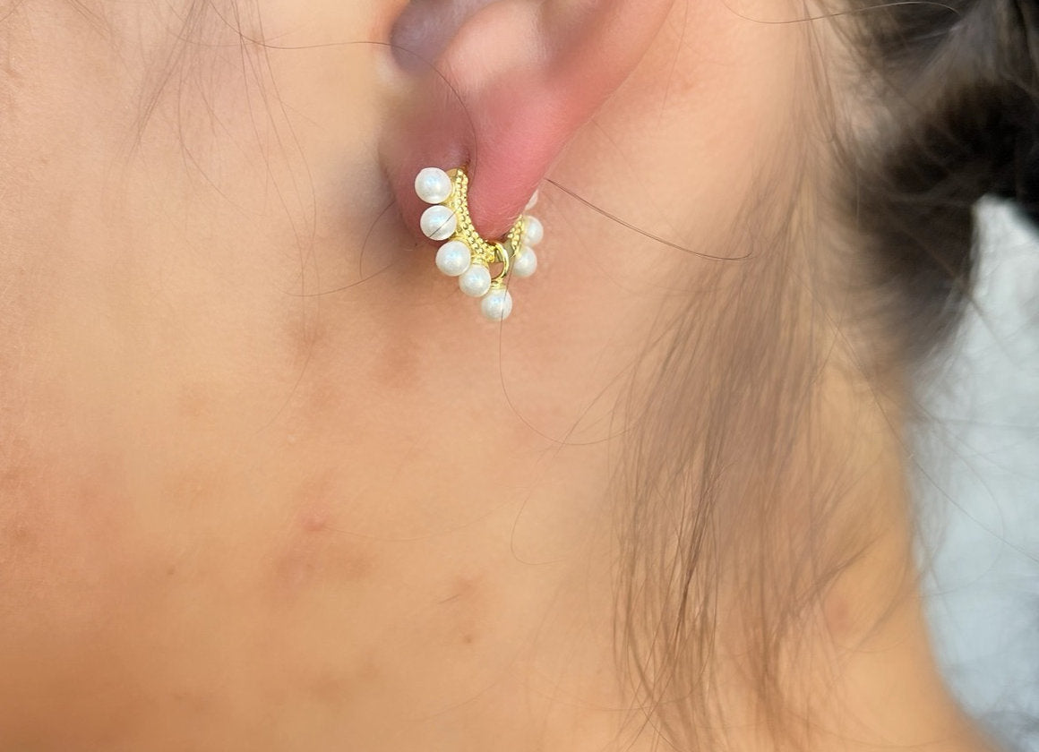 HOOPS MINI PERLE ORO
