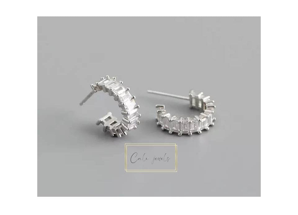 HOOP ZIRCONI BIANCHI ARGENTO