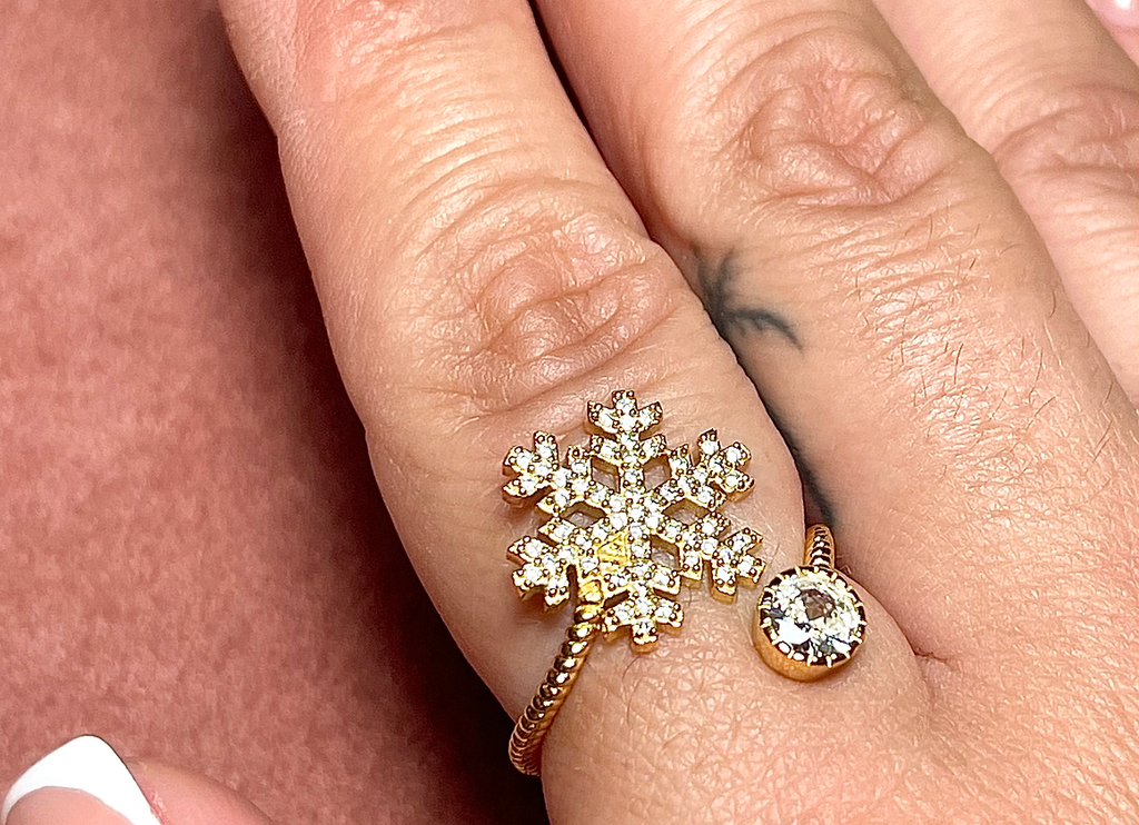 ANELLO SNOWFLAKE PLACCATO ORO