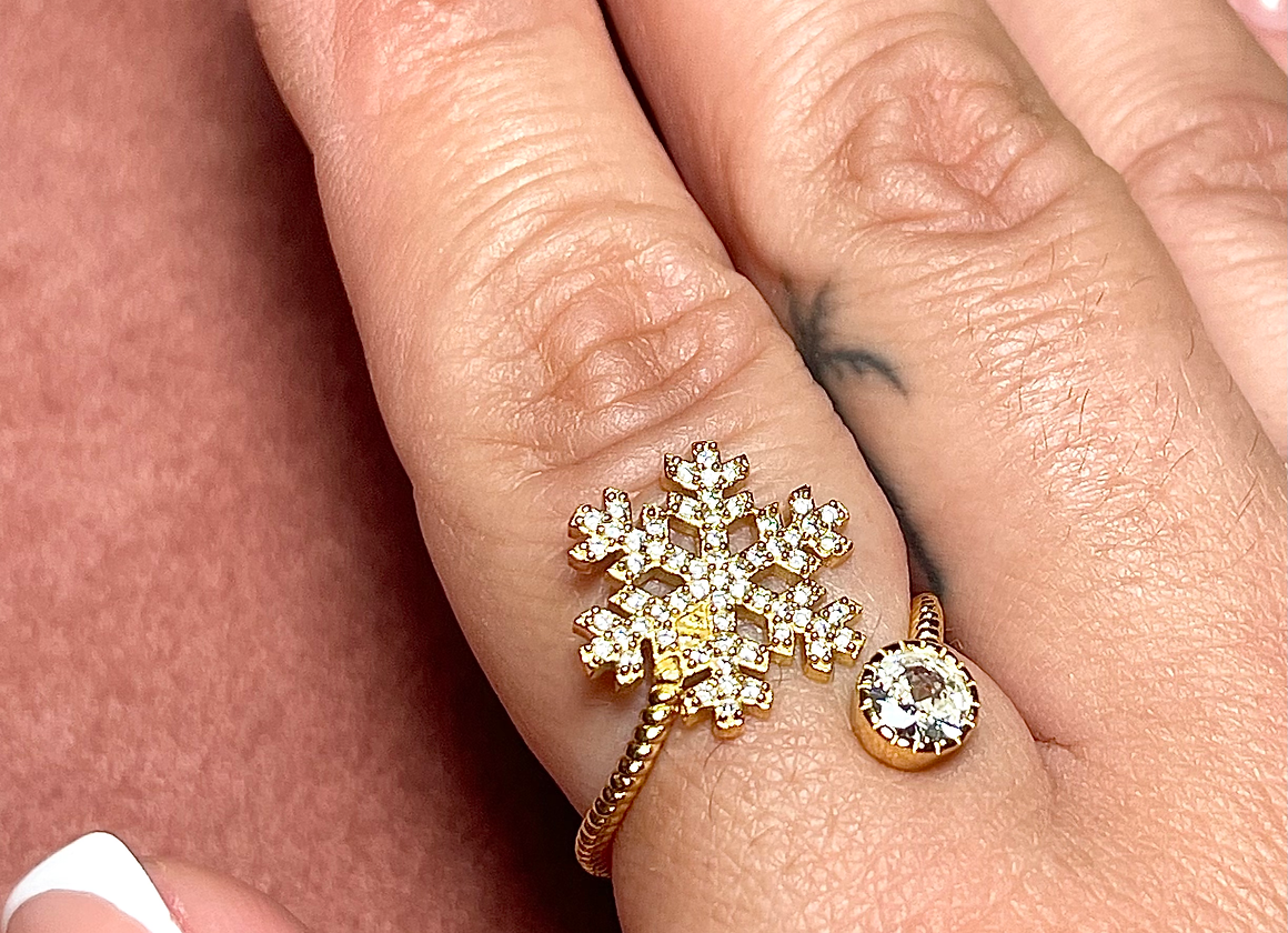 ANELLO SNOWFLAKE PLACCATO ORO