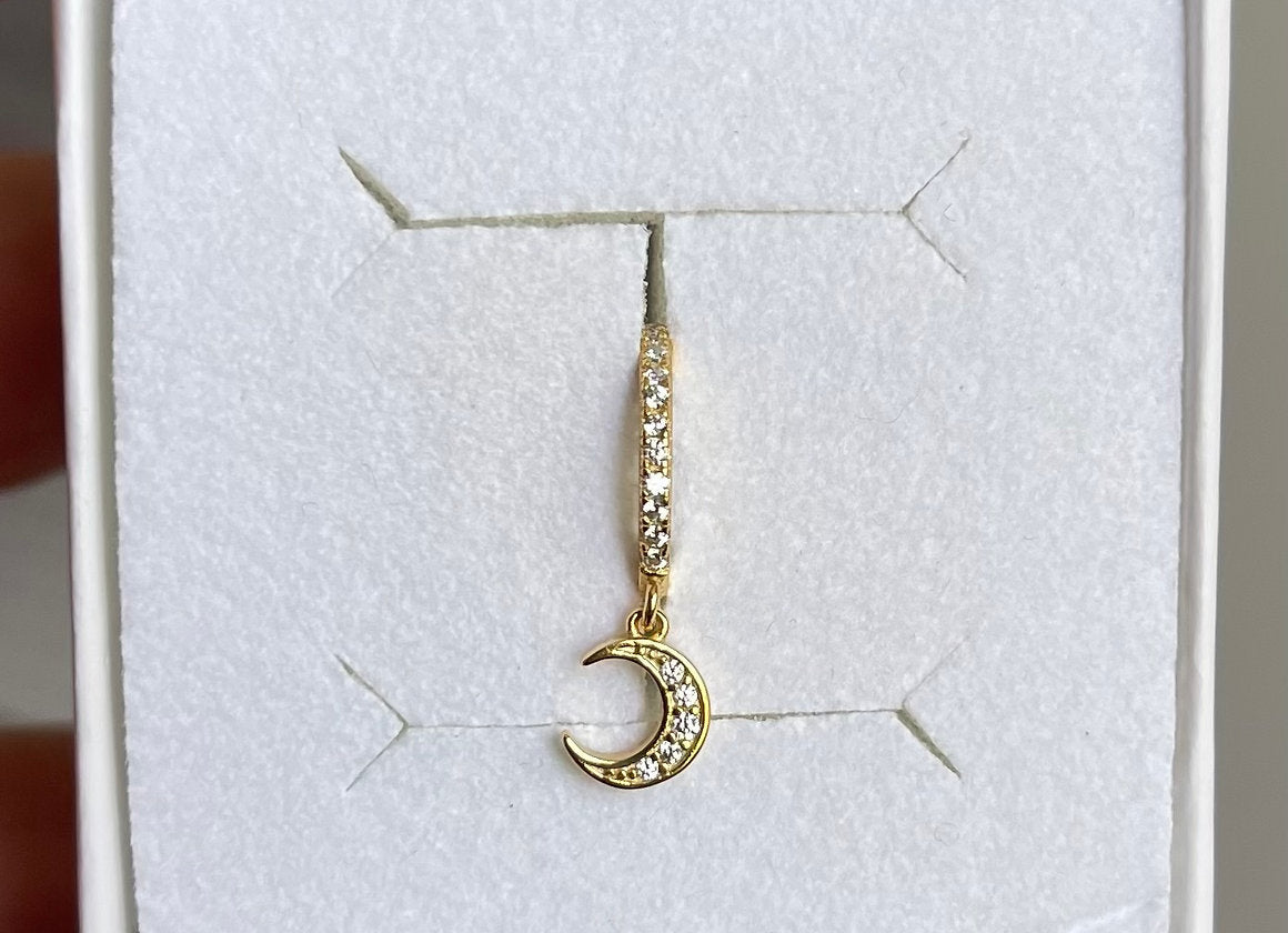 HOOPS ZIRCONI LUNA ORO