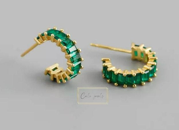 HOOP ZIRCONI VERDE ORO