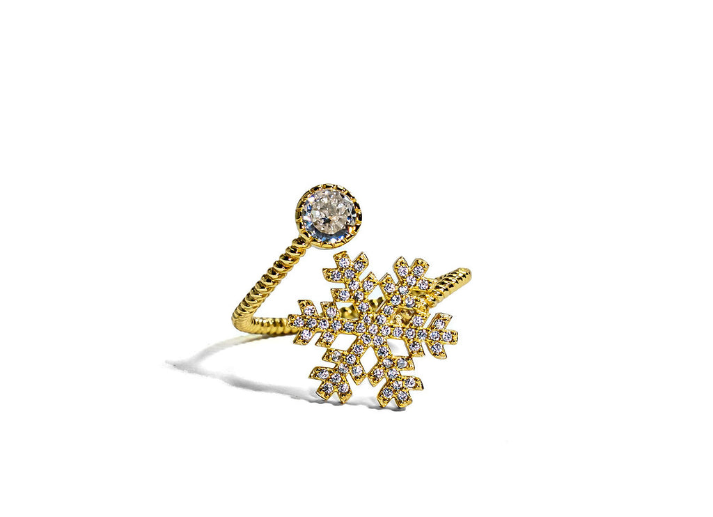 ANELLO SNOWFLAKE PLACCATO ORO