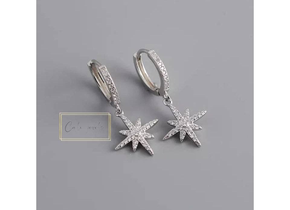 HOOPS ZIRCONI STELLA POLARE BIG ARGENTO