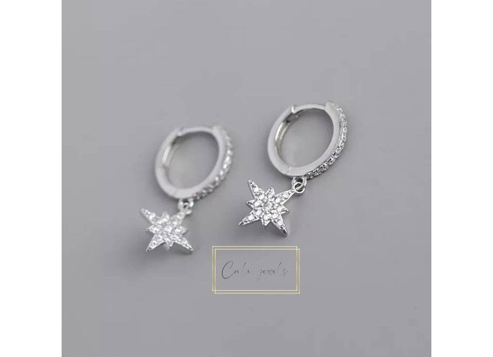HOOPS ZIRCONI STELLA POLARE ARGENTO