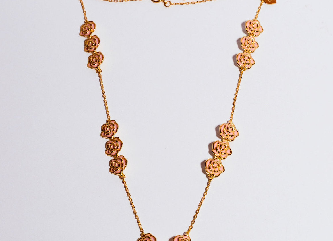 CHOKER BOCCIOLI PLACCATO ORO SMALTATO