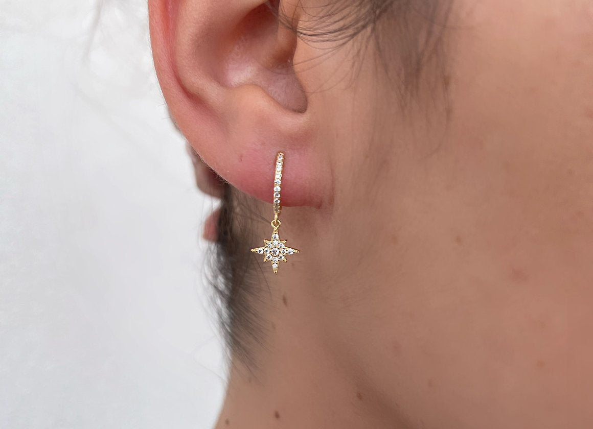 HOOPS ZIRCONI STELLA POLARE ORO