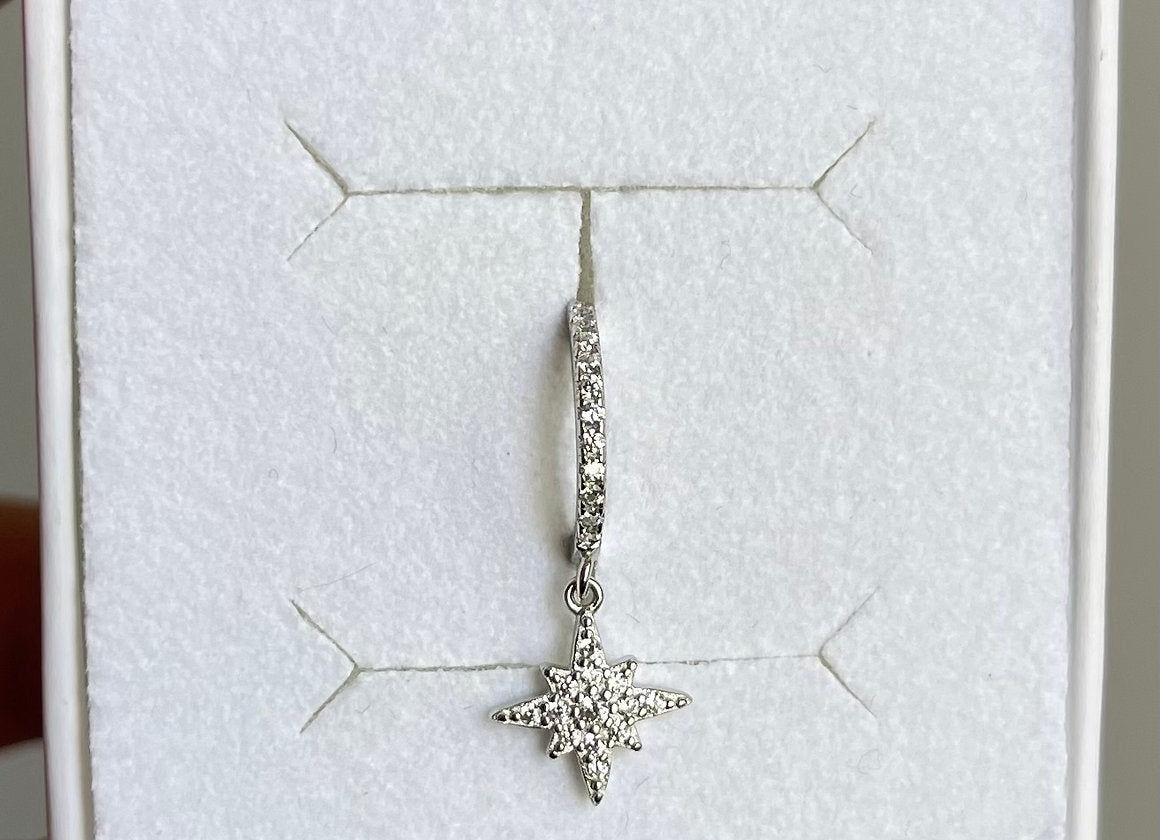 HOOPS ZIRCONI STELLA POLARE ARGENTO