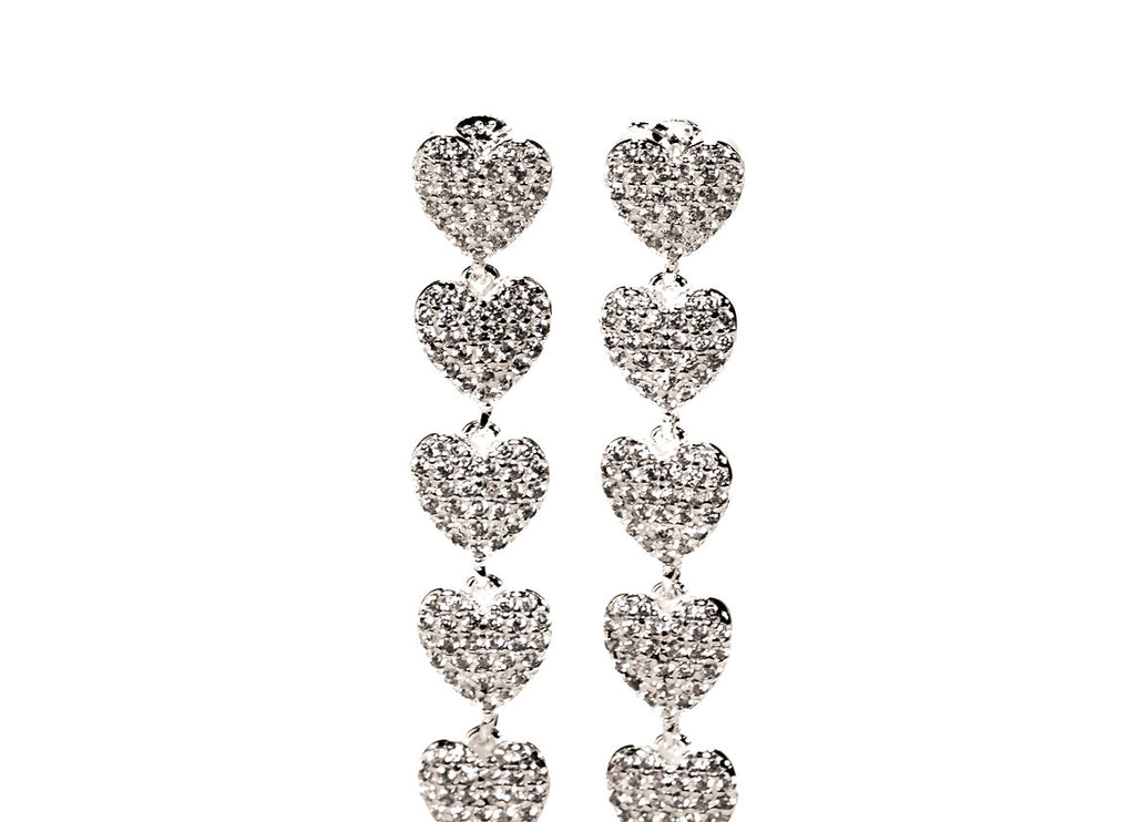ORECCHINI CUORI PENDENTI ARGENTO
