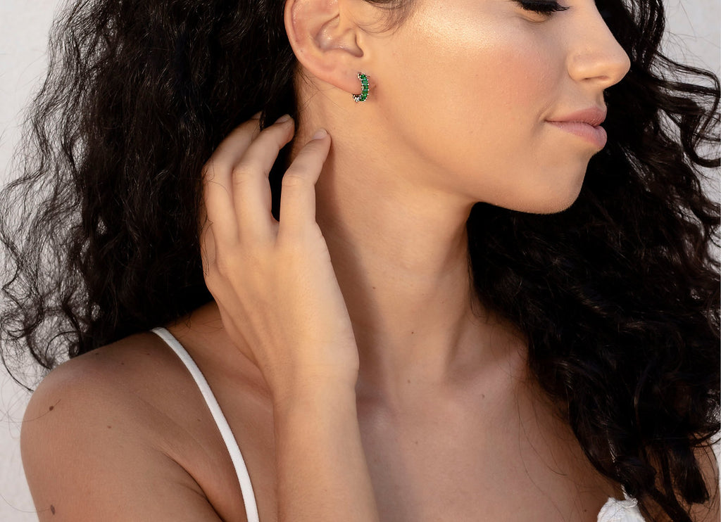 HOOPS ZIRCONI VERDE ARGENTO