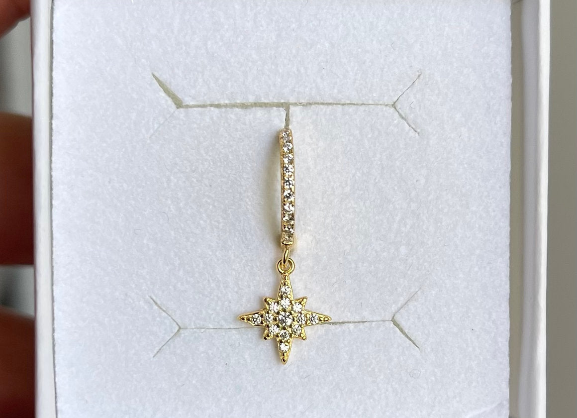HOOPS ZIRCONI STELLA POLARE ORO