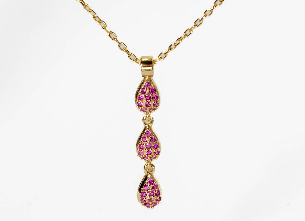 COLLANA OTTAVIA FUCSIA, ORO