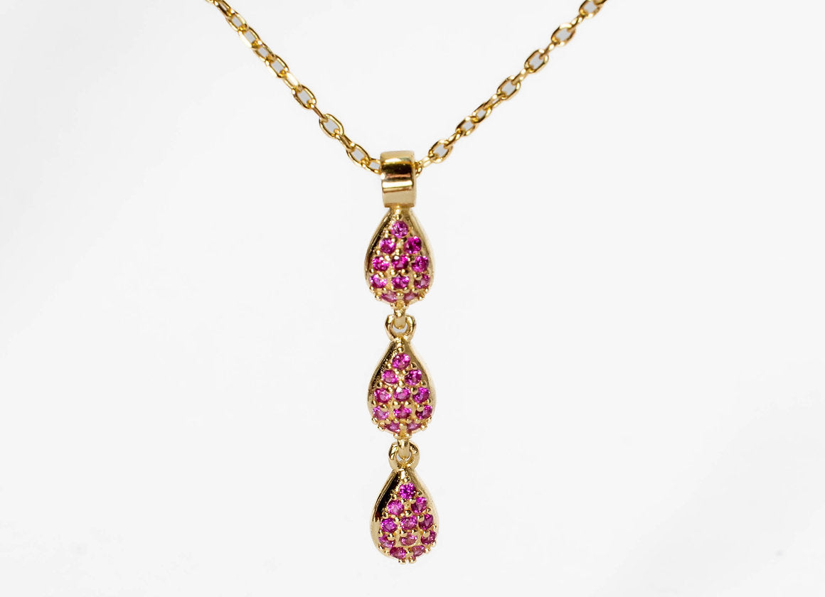 COLLANA OTTAVIA FUCSIA, ORO