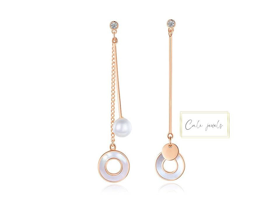 ORECCHINI PERLA E MADRE ROSE GOLD