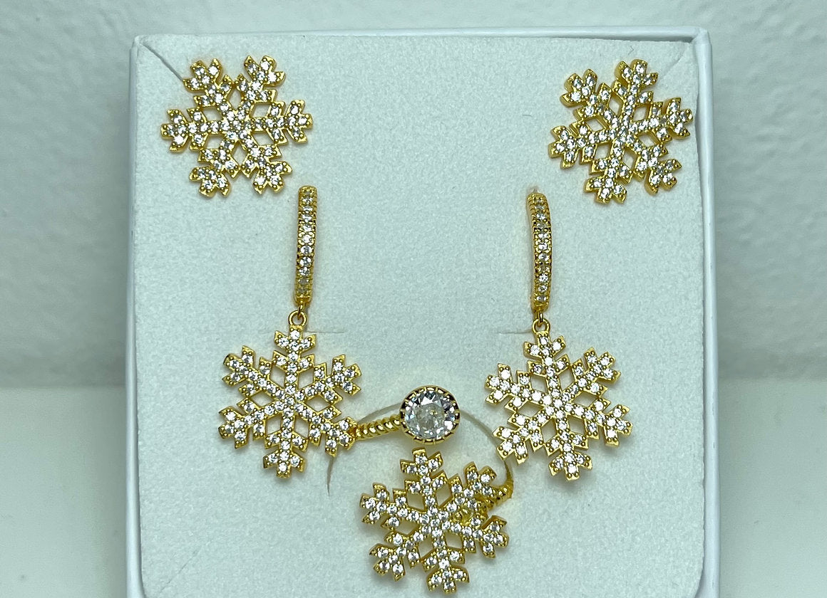 ORECCHINI SNOWFLAKES PLACCATO ORO