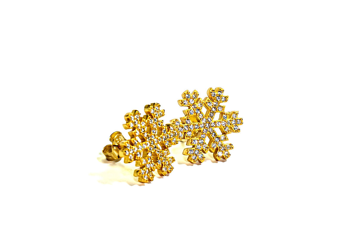 ORECCHINI SNOWFLAKES PLACCATO ORO