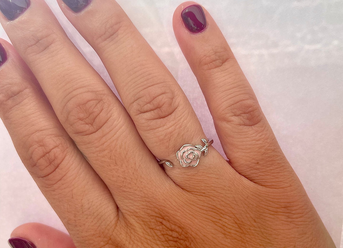 ANELLO BOCCIOLO ARGENTO SMALTATO