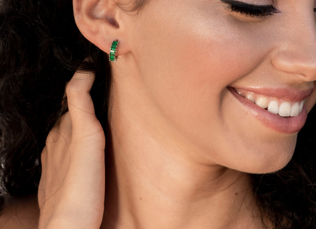 HOOPS ZIRCONI VERDE ARGENTO