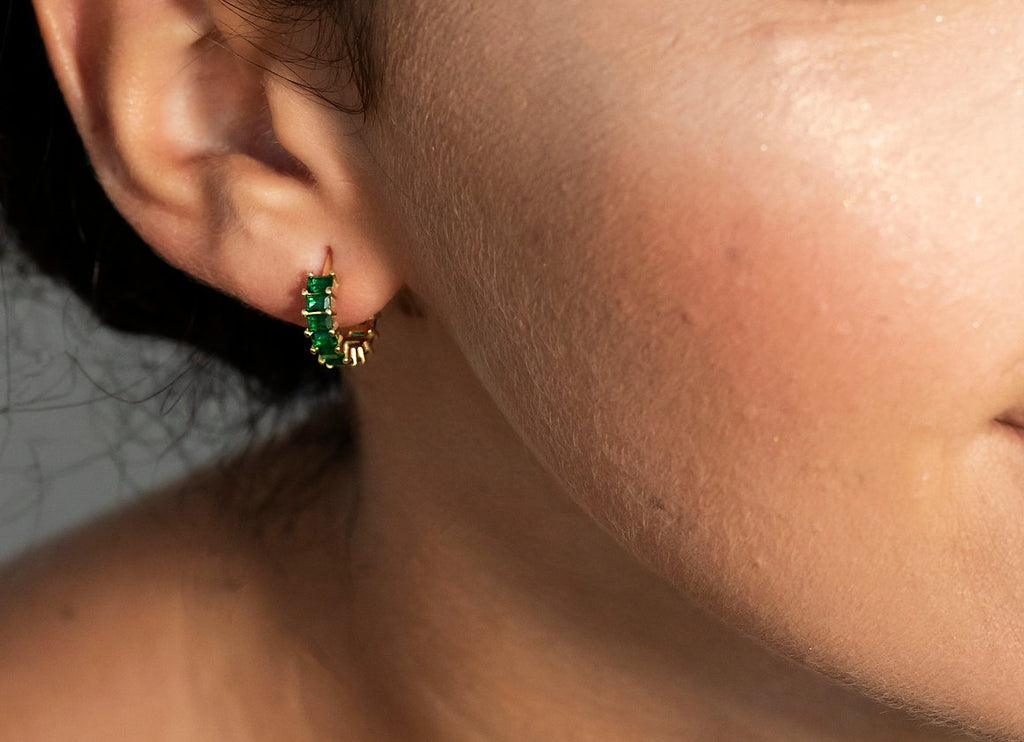 HOOP ZIRCONI VERDE ORO