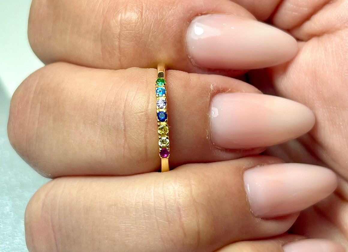 ANELLO RAINBOW PLACCATO ORO