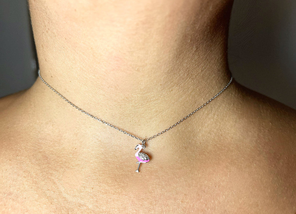 COLLANA FENICOTTERO ARGENTO
