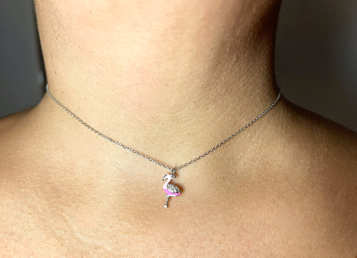 COLLANA FENICOTTERO ARGENTO