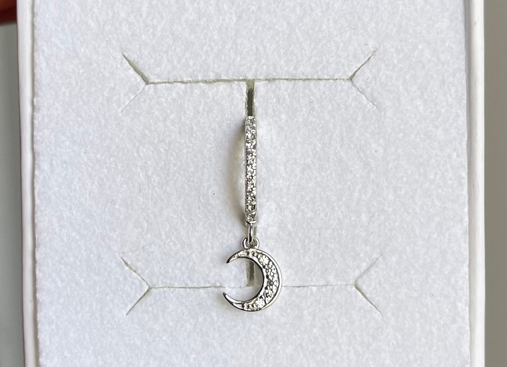 HOOPS ZIRCONI LUNA ARGENTO
