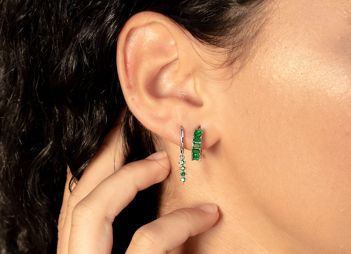 HOOPS STICK VERDE ARGENTO
