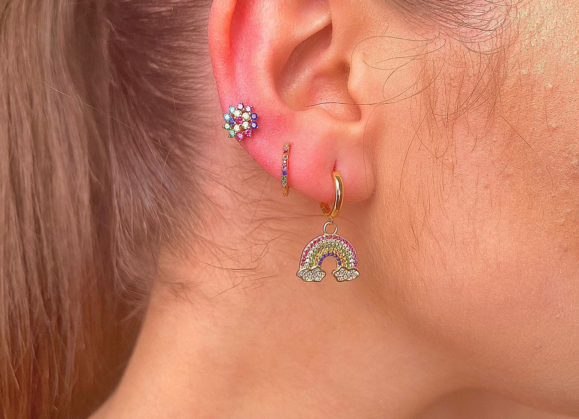 HOOPS RAINBOW PLACCATO ORO