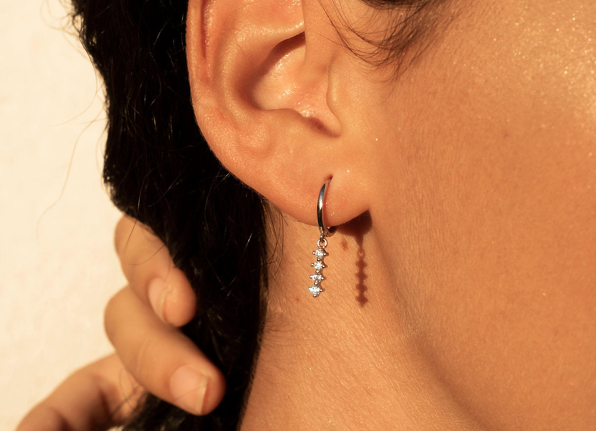 HOOP STICK BIANCO ARGENTO