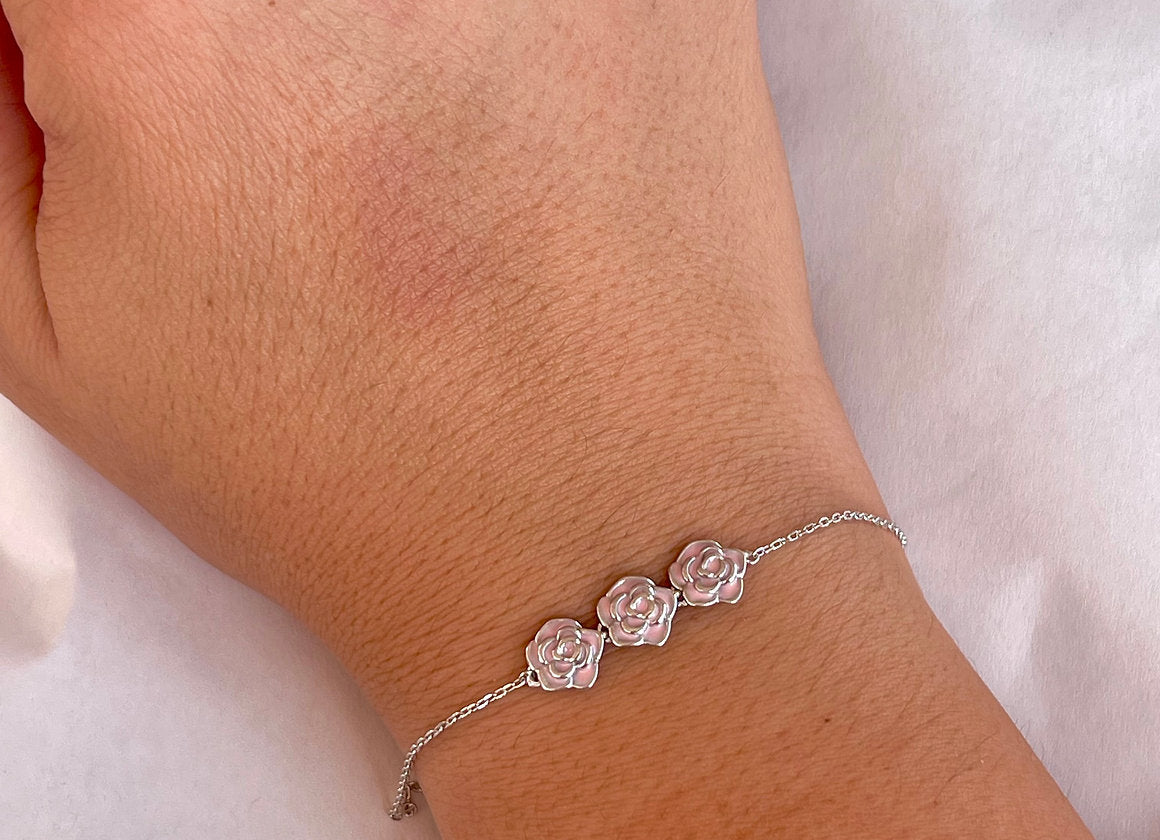 BRACCIALE BOCCIOLI ARGENTO SMALTATO
